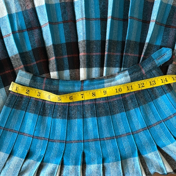 Vintage Pleated Plaid Wool Skirt - Picture 2 of 3